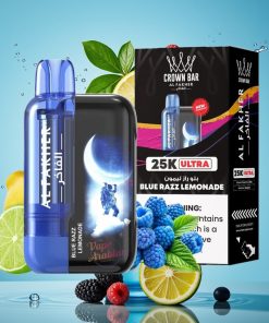 Al Fakher Crown Bar Ultra 25K 22ml Синьо Малинова Лимонада
